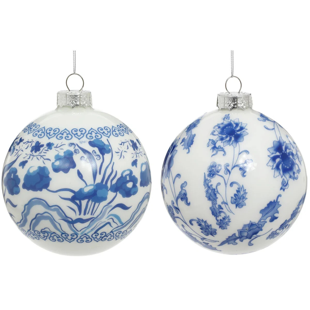 Delft Flower Ornament  - 4 Inches Set Of 6 (Set of 6) | Perigold
