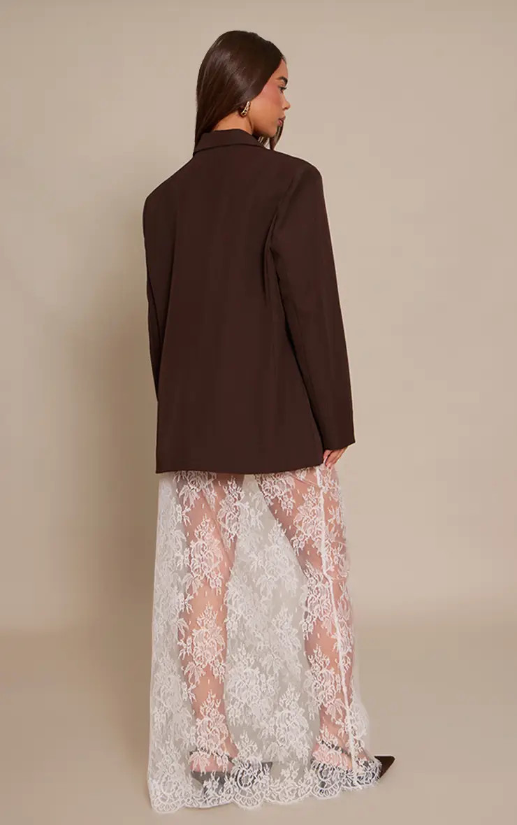 White PrettyLittleThing Lace Column Maxi Skirt | Boohoo | Boohoo.com (UK & IE)