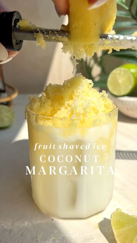 Fruit Shaved ice coconut margarita in the cutest hexagon glass #cocktails #glassware #happyhour #margarita #barcart

#LTKSeasonal #LTKHoliday