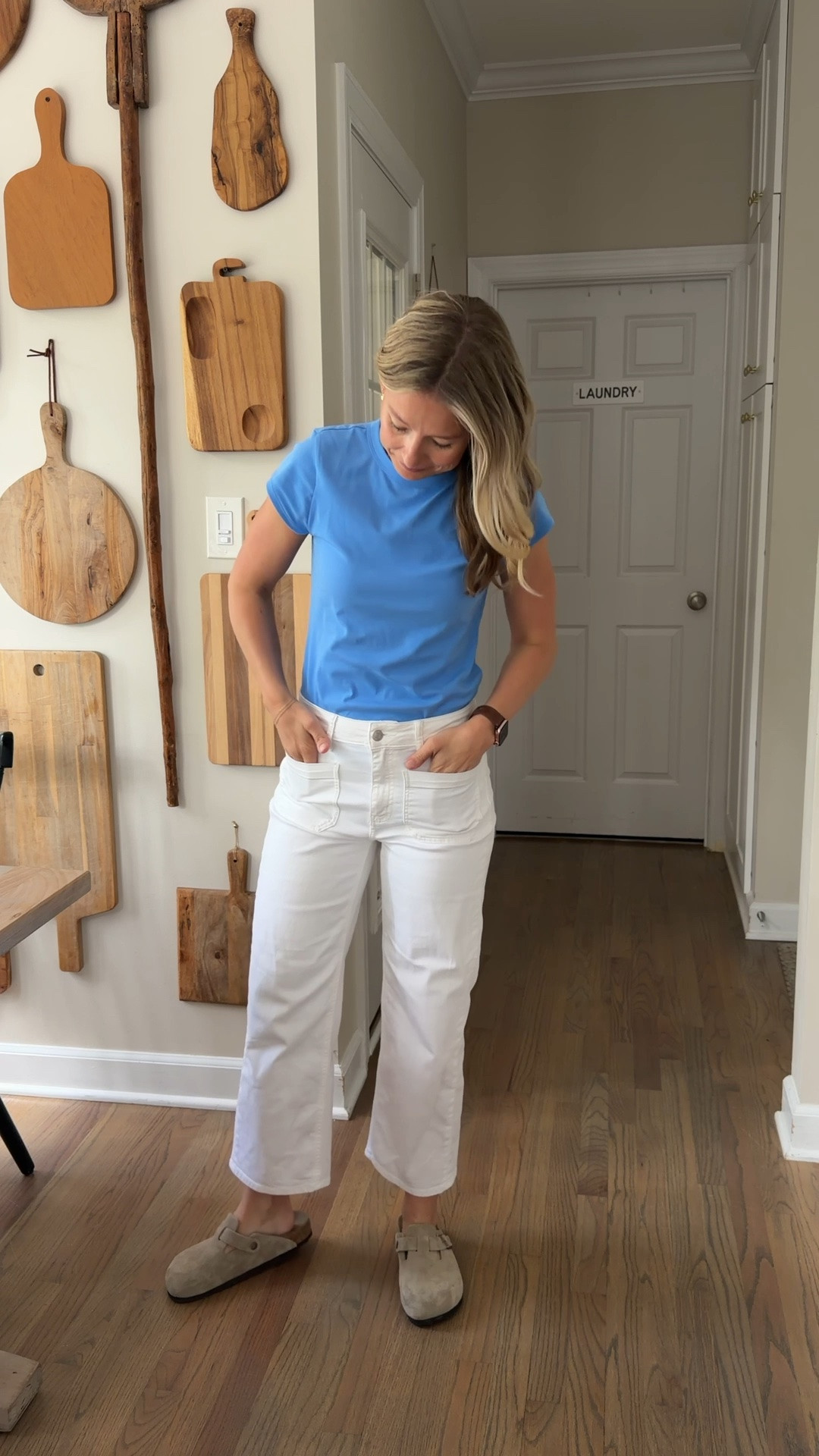 LOVE the color of this Walmart shirt and with the white cropped pants it makes the perfect summer outfit.

#LTKgrwm #LTKootd #LTKmomlife