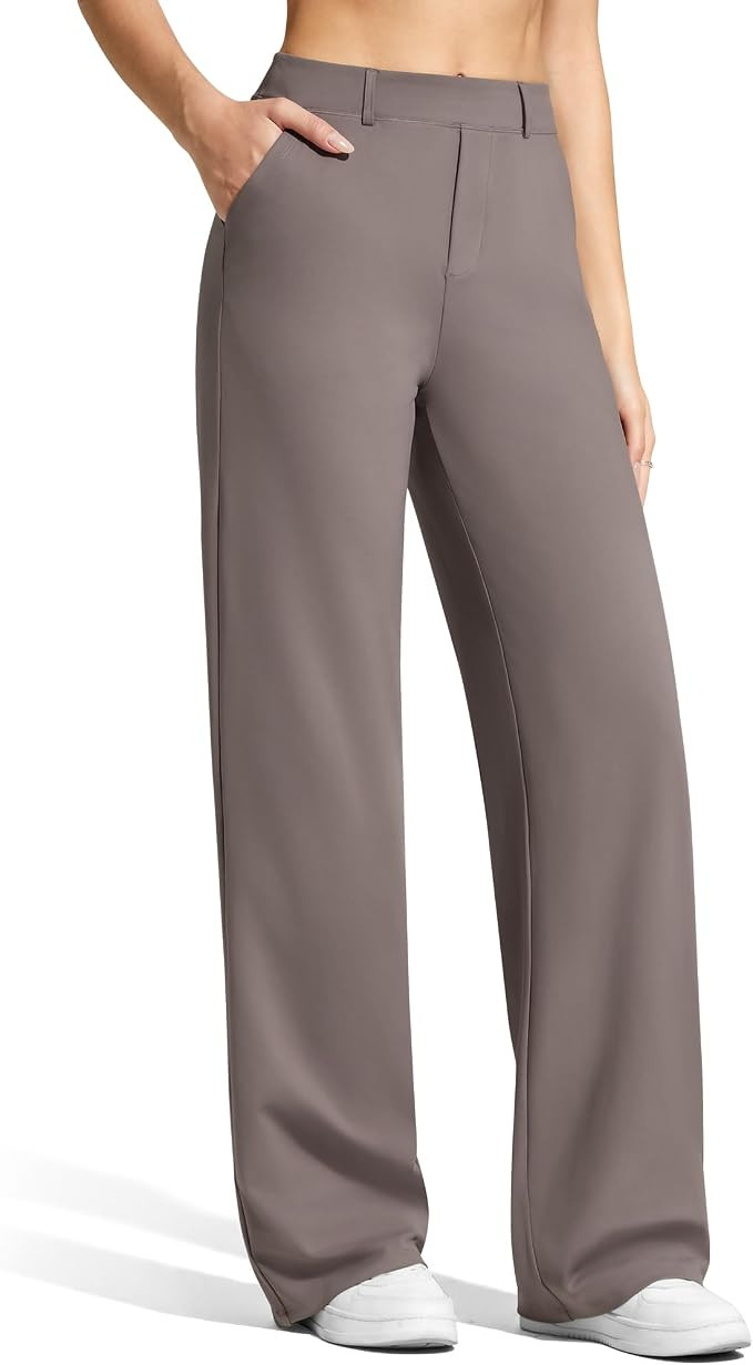 G4Free EverGoing Women's Wide Leg Dress Pants with Pockets Belt Loops | Amazon (US)