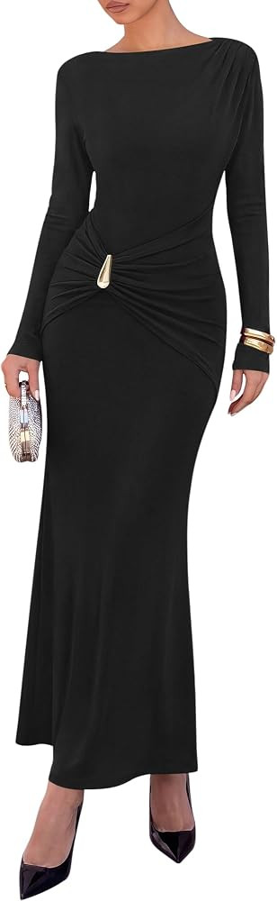 Lightweight, Boat Neck, Bodycon, Semi Formal Dresses For Women Cocktail, Party, Homecoming, Date ... | Amazon (US)