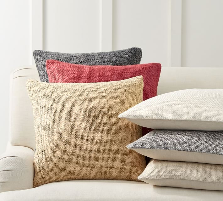 Faye Linen Textured Pillow Covers | Pottery Barn (US)
