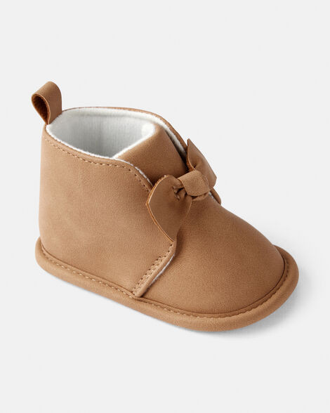 Baby Girl Bow High-Top Casual Shoes - Brown | Carter's Inc