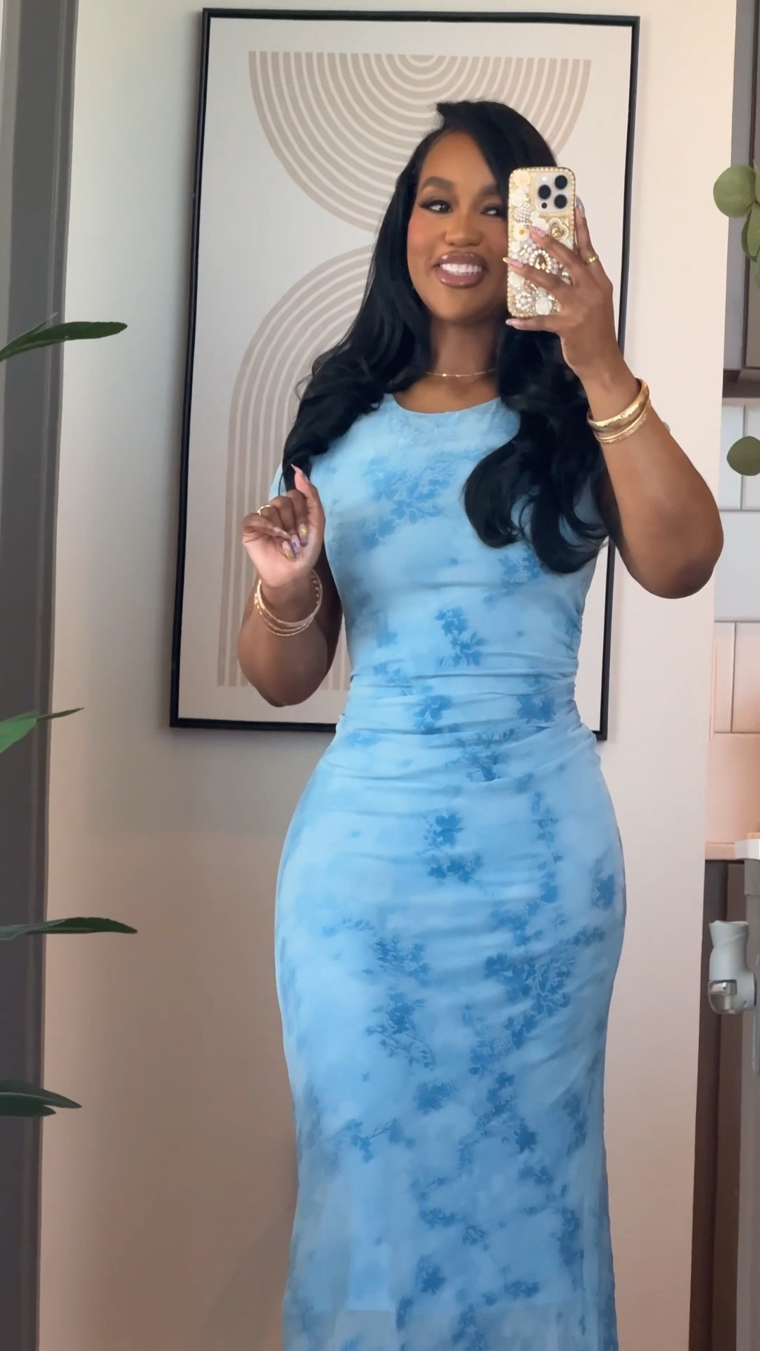This floral maxi dress is giving summer wedding guest, vacation dinner, date night, bridal shower, and cocktail party all in one. 🌸✨ The ruched mesh fabric is so flattering, hugs in all the right places, and comes in both pink and blue. Paired it with classic white heels for an effortlessly elevated look. 💕

🖊️ Wearing a small in the dress. Heels fit true to size.

#LTKgrwm #LTKWedding #LTKootd