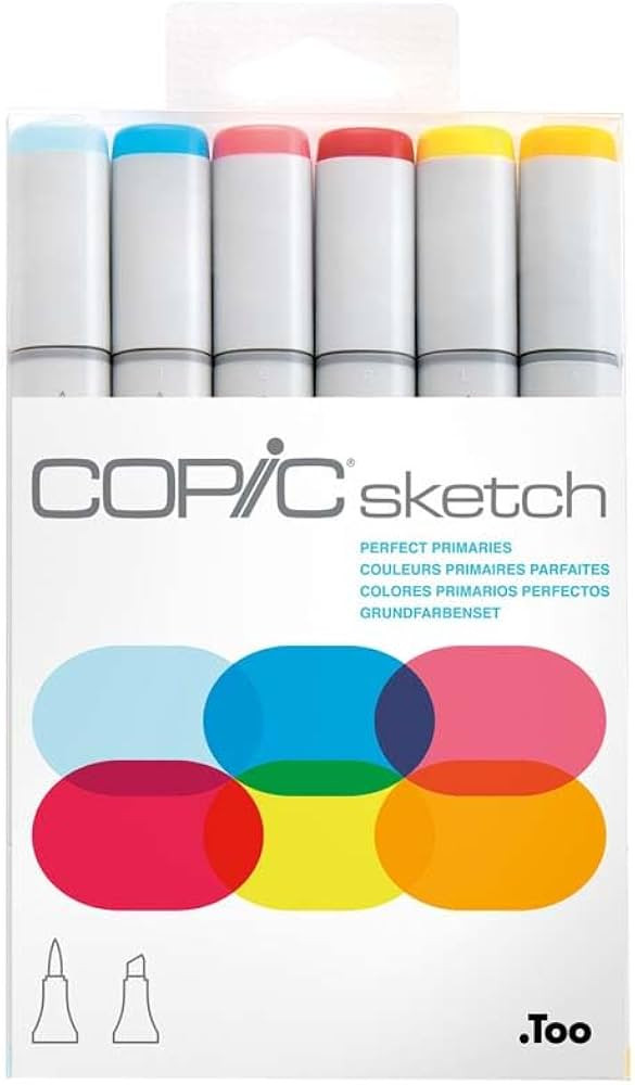 Copic Alcohol Sketch Marker Set, Perfect Primaries, 6 Count | Amazon (US)