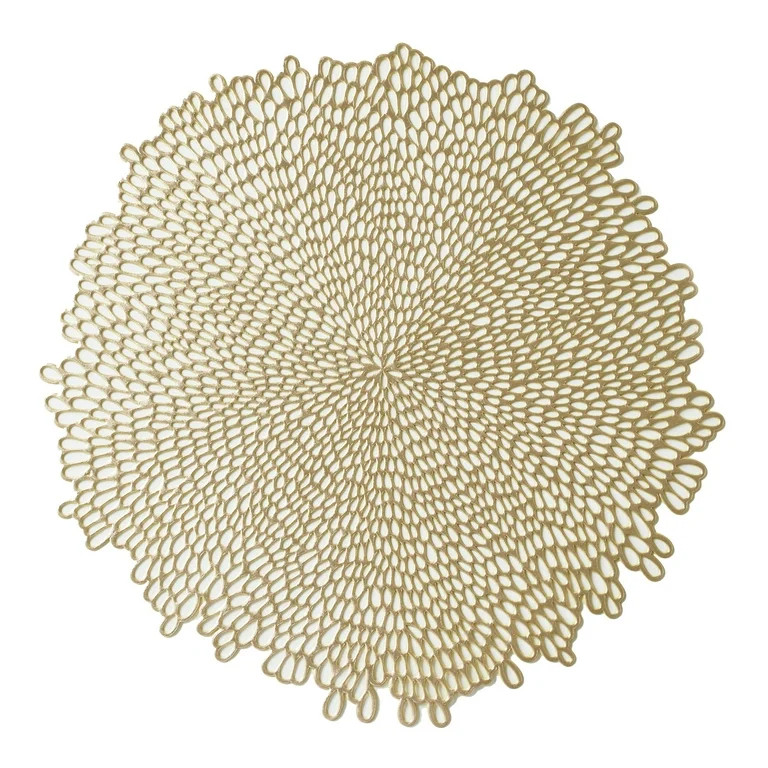 Mainstays Blossom Pressed Vinyl Table Placemat Gold 15.25" x 15.5" - Walmart.com | Walmart (US)