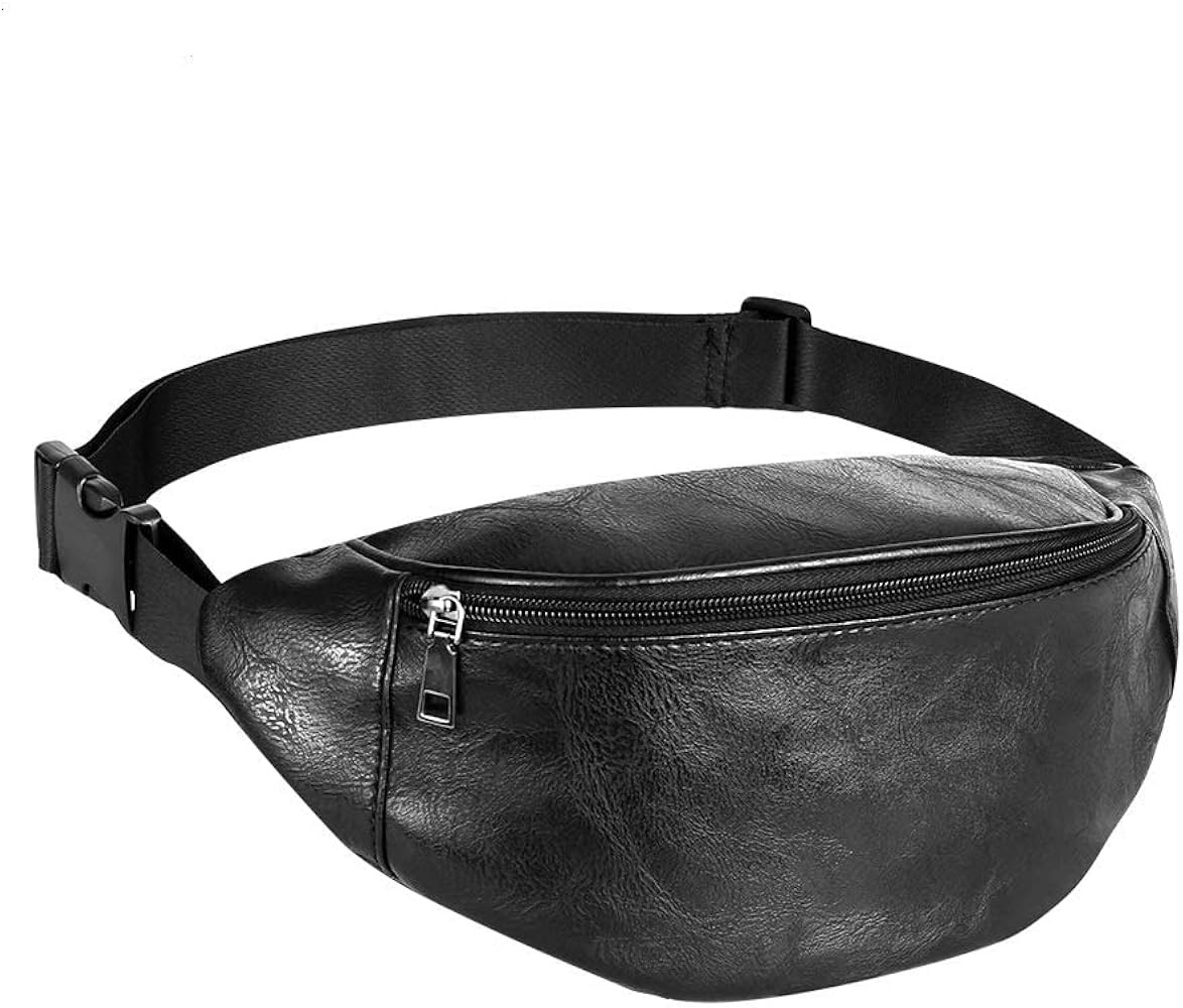 Geestock PU Leather Fanny Pack, Men&Women Waist Bag Waterproof Fashion Belt Bag for Running Hiking C | Amazon (US)