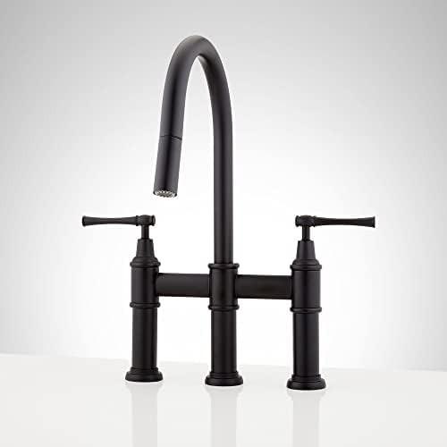 Signature Hardware 950466 Hurston 1.8 GPM Double Handle Bridge Widespread Pull-Down Kitchen Faucet | Amazon (US)