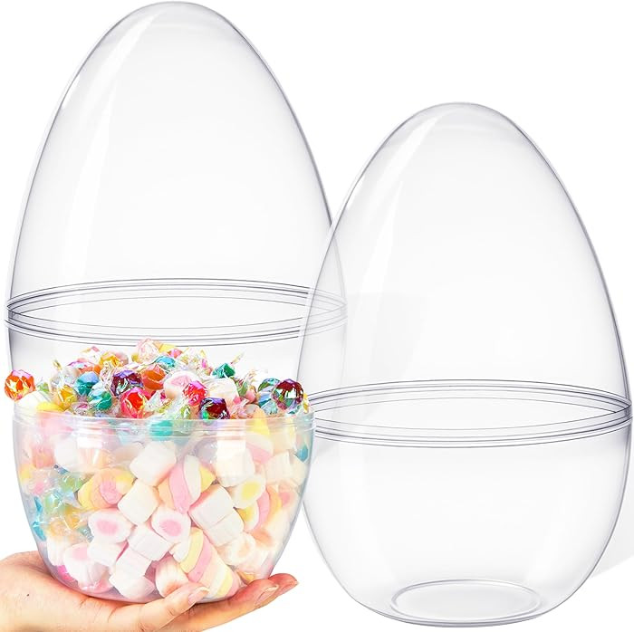 JOYIN 10" Transparent Jumbo Easter Eggs, 8 PCS Clear Fillable Plastic Giant Eggs Empty for Easter... | Amazon (US)