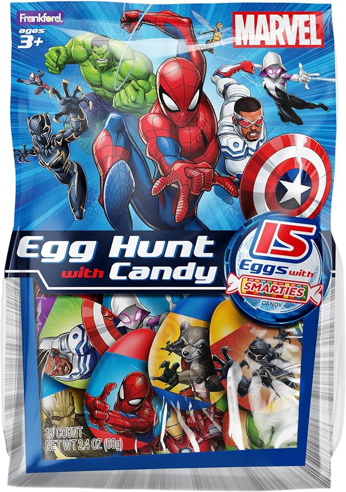 Marvel Plastic Egg Hunt with Smarties Candy, 15 Count, 2.38 oz | Amazon (US)