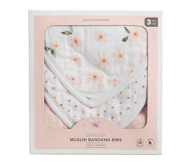 Meredith Muslin Drool Bib Set | Pottery Barn Kids
