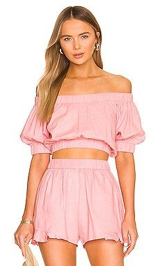 MINKPINK Peyton Crop Top in Pink Rose from Revolve.com | Revolve Clothing (Global)