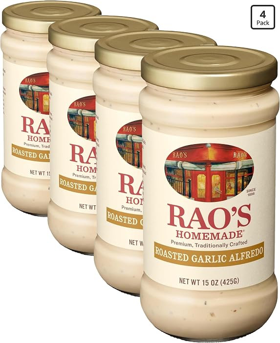 Rao's Homemade Alfredo Sauce, Roasted Garlic Alfredo, 15 oz, Rich & Creamy Pasta Sauce, Carb Cons... | Amazon (US)