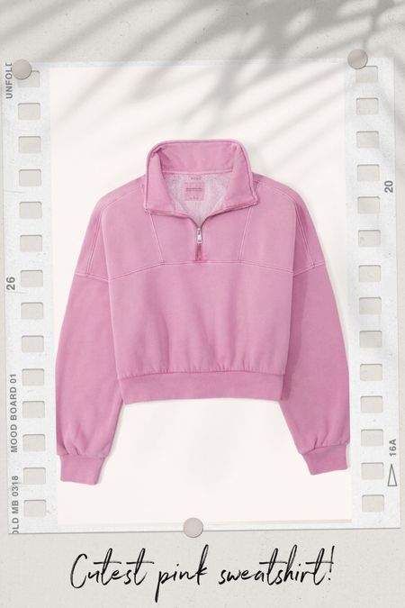 Love this new super cute pink sweatshirt from Abercrombie & Fitch! Currently on sale - 20% off! 

#LTKSeasonal #LTKsalealert #LTKunder100