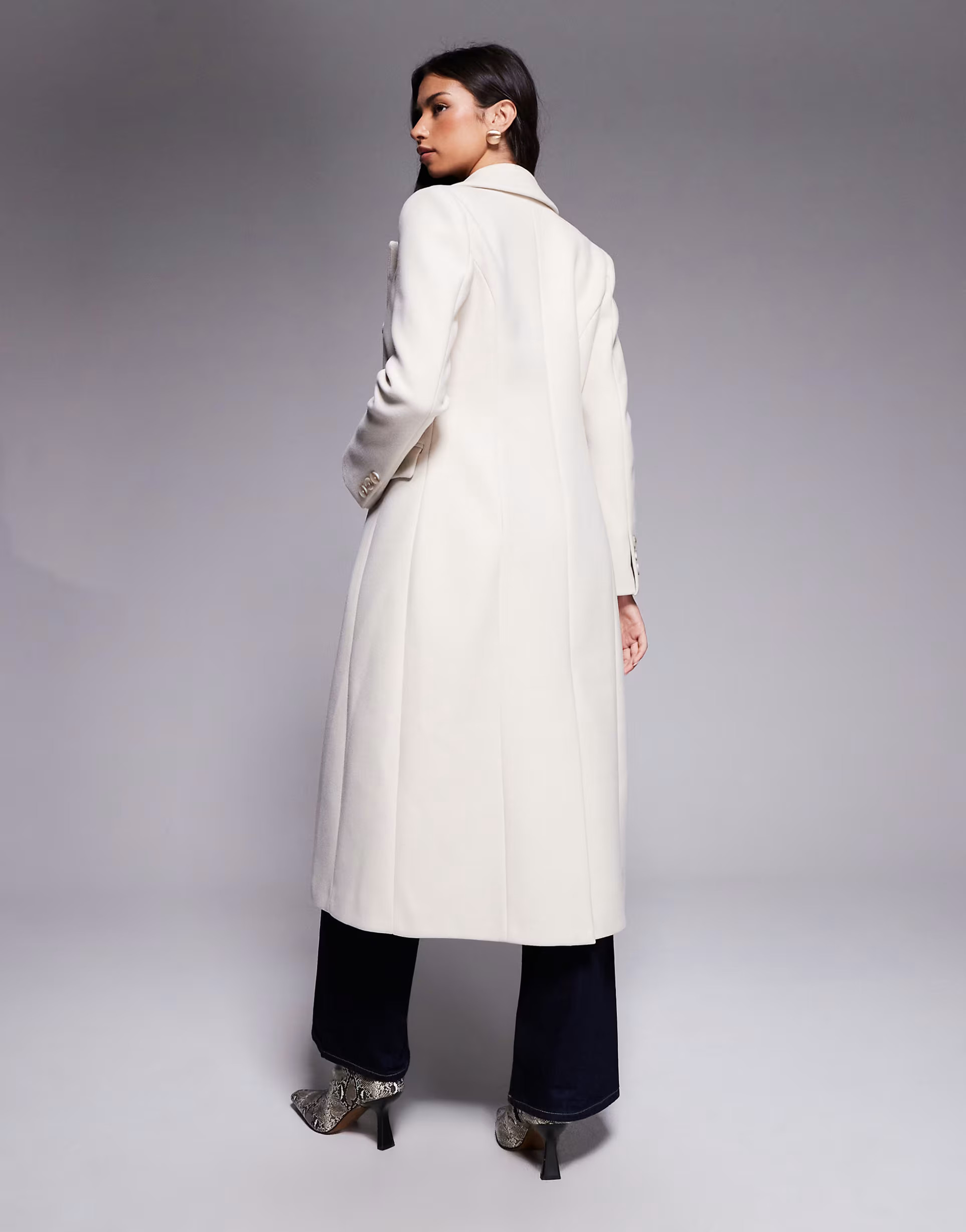 Forever New longline smart coat in cream | ASOS (Global)