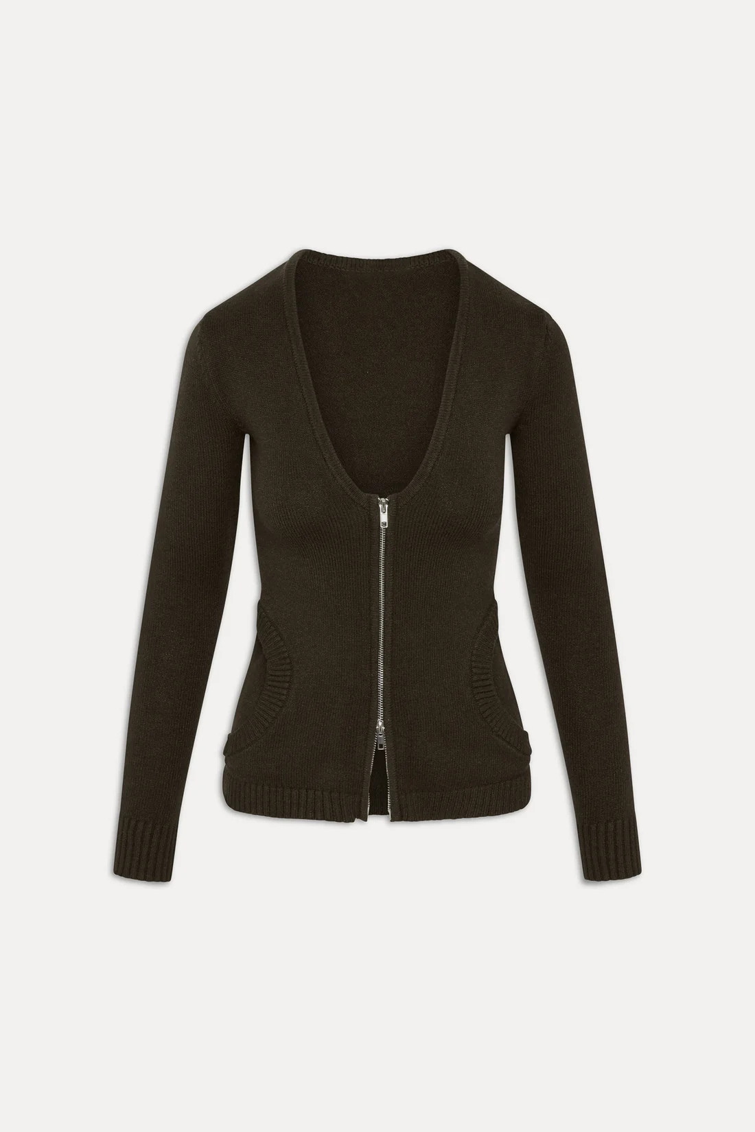 Sienna Zip Up Knit Sweater - Chocolate Brown | Frankies Bikinis
