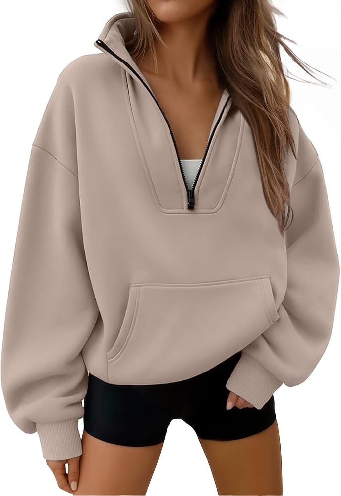 Trendy Queen Womens Sweatshirts Quarter Half Zip Pullover Workout Hoodies | Amazon (US)
