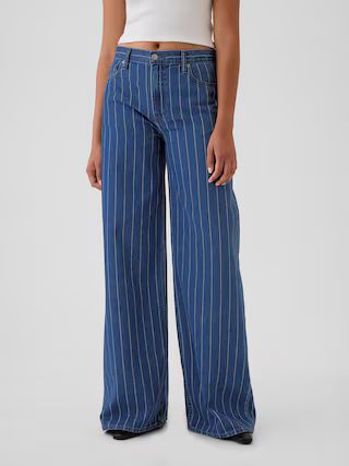 Mid Rise Pinstripe Baggy Jeans | Gap (US)