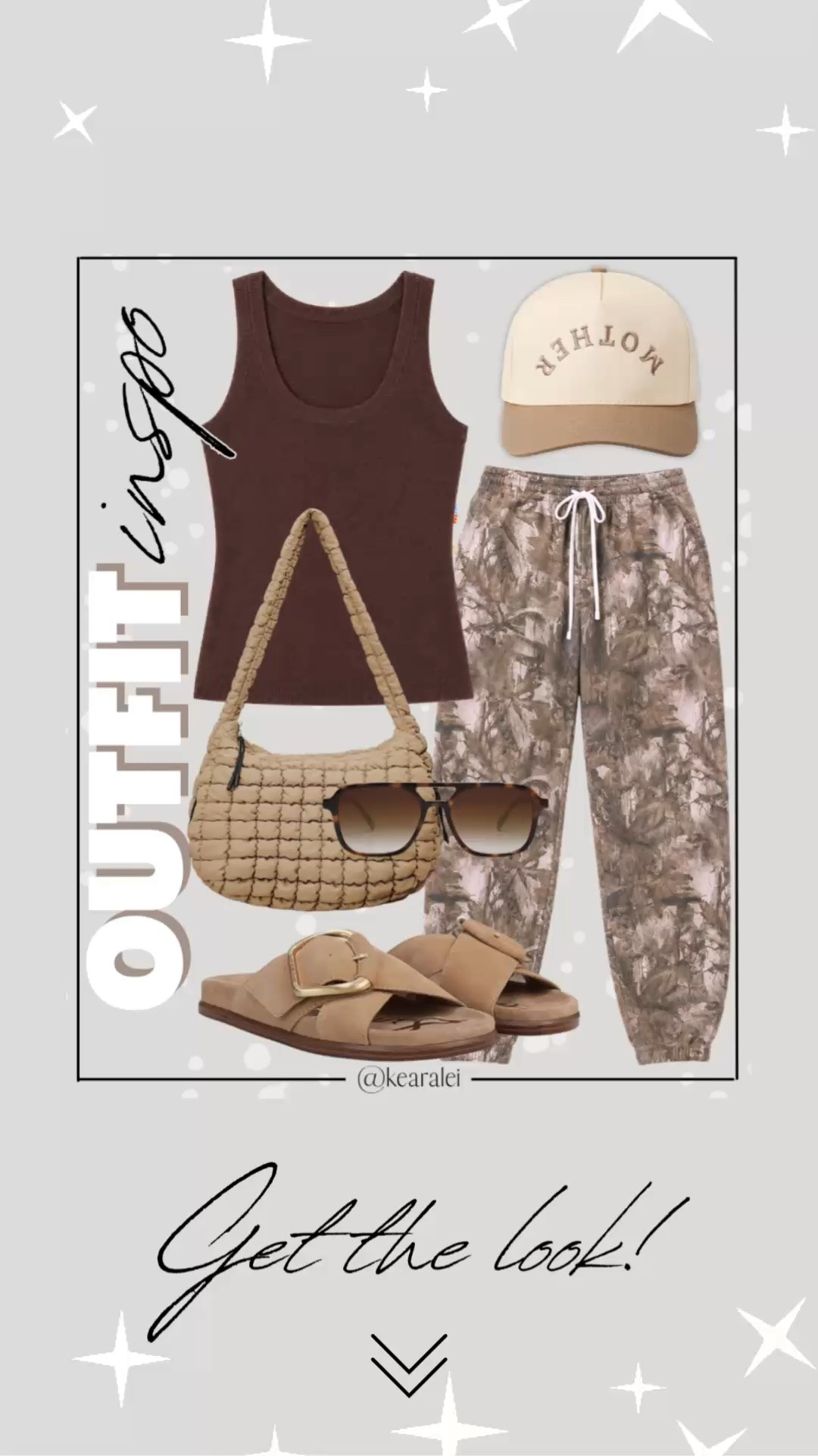 Fall outfits women back to school outfits college teenager teen girl outfits summer outfit ideas cool girl travel outfits comfy outfit casual outfits Amazon fashion khaki green brown camo joggers sweatpants camouflage sweat pants sweats Y2K pants canvas tan upside down mother hat baseball hat trucker hats High Waisted Wide Leg Drawstring Jogger Sweatpants chocolate brown ribbed tank top bodysuit tan studded suede faux leather strappy sandals buckle Sam Edelman Darla slides look alike Birkenstocks with beige tan baseball hat cap brown aviator sunglasses chunky gold chain necklace quilted puffer carryall bag purse crossbody cool mom outfit casual outfits || #amazon #outfit #summer #fall #comfy #freepeople #barrel #sweats #affordable #camo
.
.
.

Fitness Wear, Activewear, exercise outfit, workout leggings, sports bra, Lulu lemon, free people motion active athleisure Amazon fashion, teacher outfits, business casual, casual outfits, neutrals, street style, Midi skirt, Maxi Dress, Swimsuit, Bikini, Travel, skinny Jeans, Puffer Jackets, Concert Outfits, Cocktail Dresses, Sweater dress, Sweaters, cardigans Fleece Pullovers, hoodies, button-downs, Oversized Sweatshirts, Jeans, High Waisted Leggings, dresses, joggers, fall Fashion, winter fashion, leather jacket, Sherpa jackets, Deals, shacket, Plaid Shirt Jackets, apple watch bands, lounge set, Date Night Outfits, Vacation outfits, Mom jeans, shorts, sunglasses, Disney outfits, Romper, jumpsuit, Airport outfits, biker shorts, Weekender bag, plus size fashion, Stanley cup tumbler Target, Abercrombie and fitch, Amazon, Shein, Nordstrom, H&M, forever 21, forever21, Walmart, asos, Nordstrom rack, Nike, adidas, Vans, Quay, Tarte, Sephora, lululemon, free people, j crew jcrew factory, old navy

#LTKootd #LTKSeasonal #LTKSaleAlert