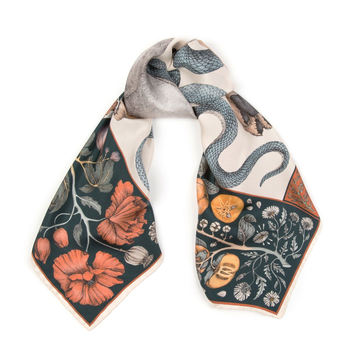 Sabina Savage The Cougar & The Serpent Silk Scarf | Fortnum & Mason