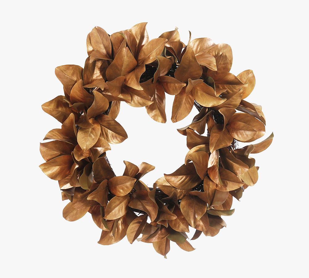 Faux Gold Magnolia Leaf Wreath | Pottery Barn (US)