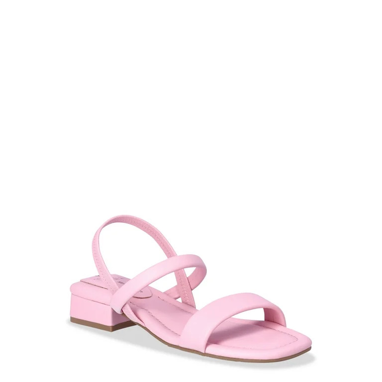 Time and Tru Women's Slingback Low Block Heel Sandals | Walmart (US)