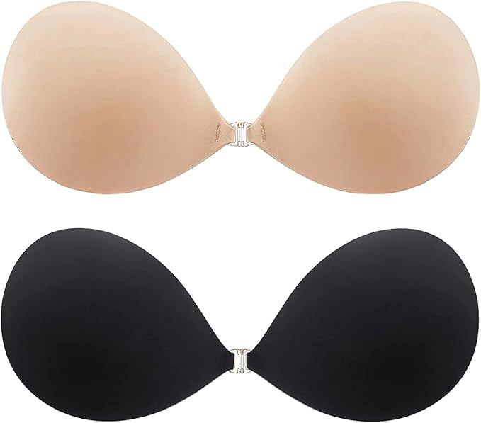 MITALOO Adhesive Bra Invisible Sticky Strapless Push up Backless Reusable Silicone Covering Nippl... | Amazon (US)
