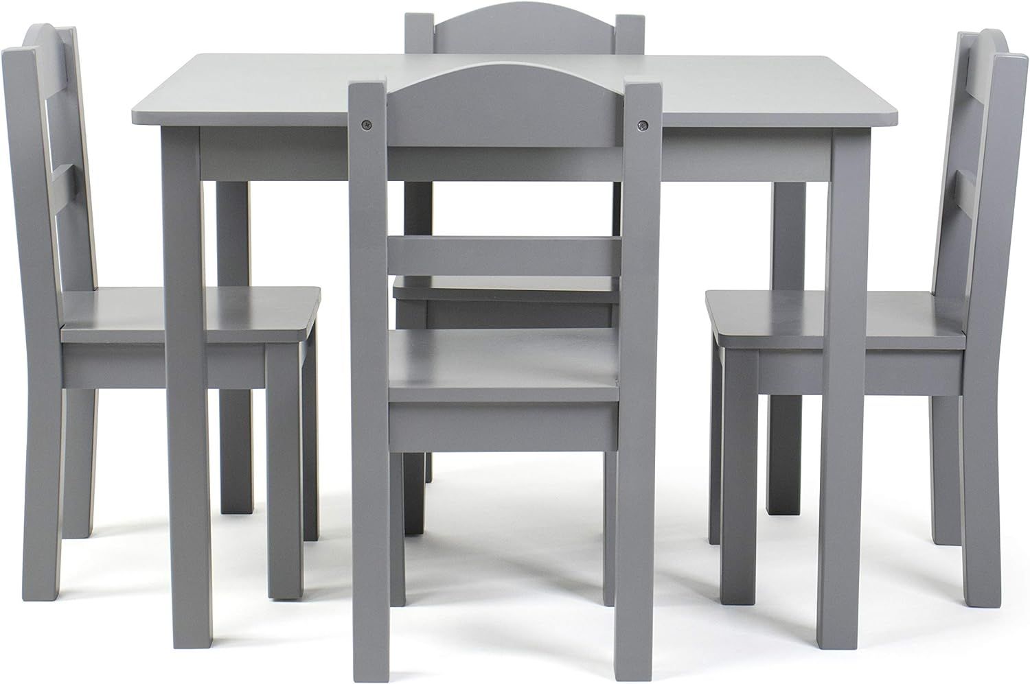 Humble Crew Kids Wood Table and 4 Chair Set, Grey | Amazon (US)