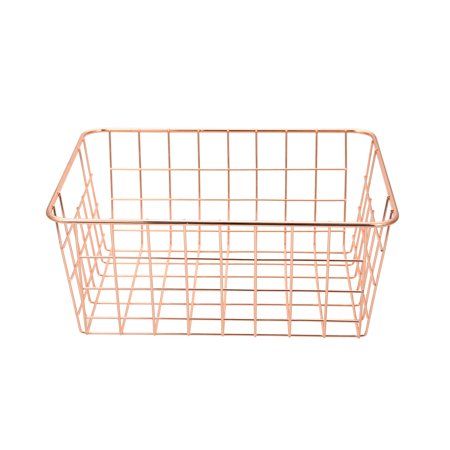 Mainstays 2PK Rose Gold Wire Basket | Walmart (US)