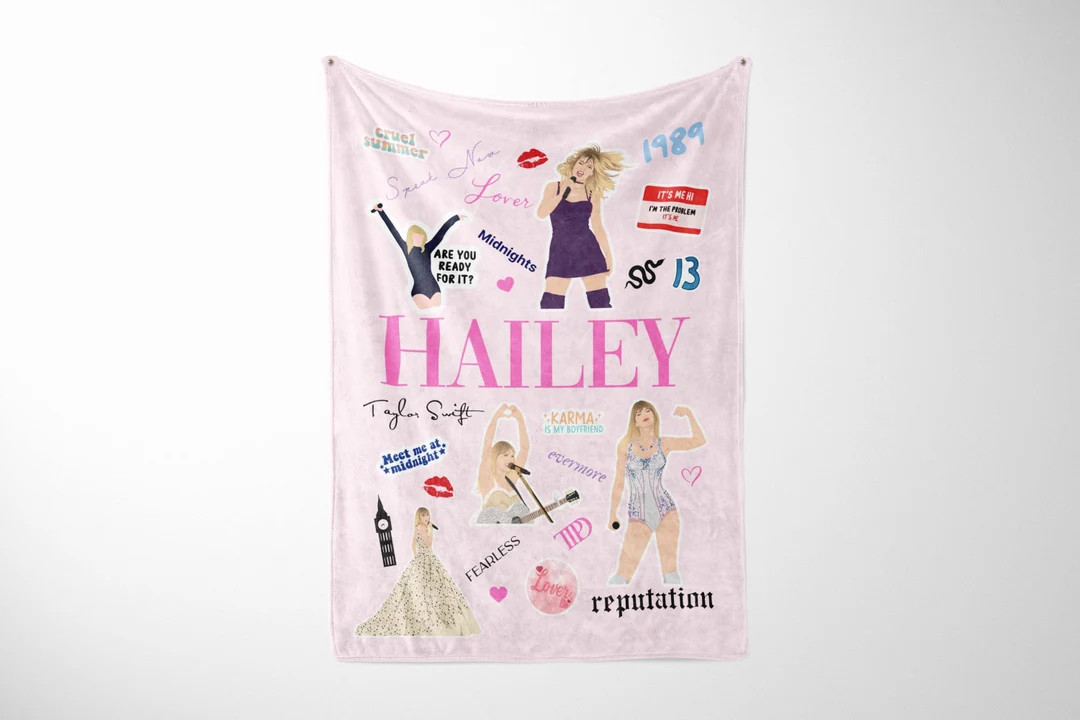 Taylor Blanket Swiftie Blanket Taylor Swift Inspired Blanket Girl Soft Blanket Custom Name Gift -... | Etsy (US)