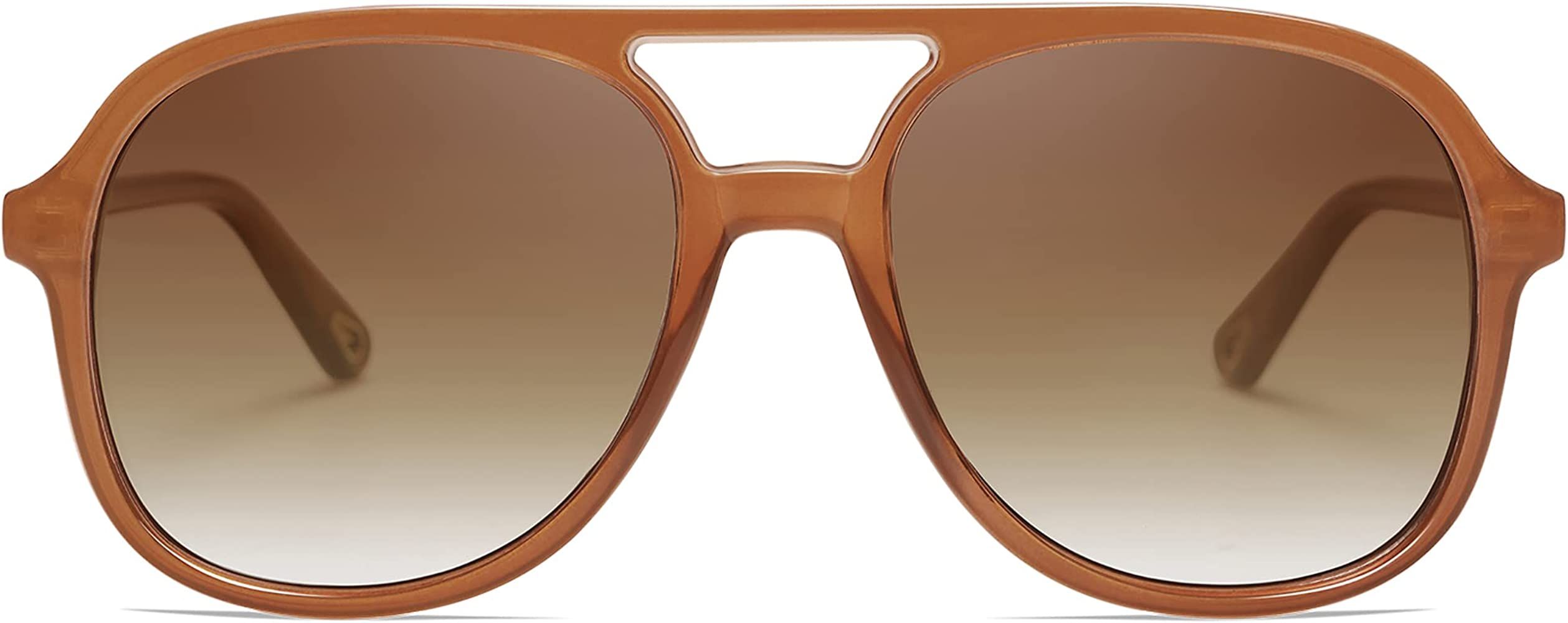 SOJOS Retro Square Polarized Sunglasses 70s Vintage Oversized Shades Double Bridge Sun Glasses SJ217 | Amazon (US)
