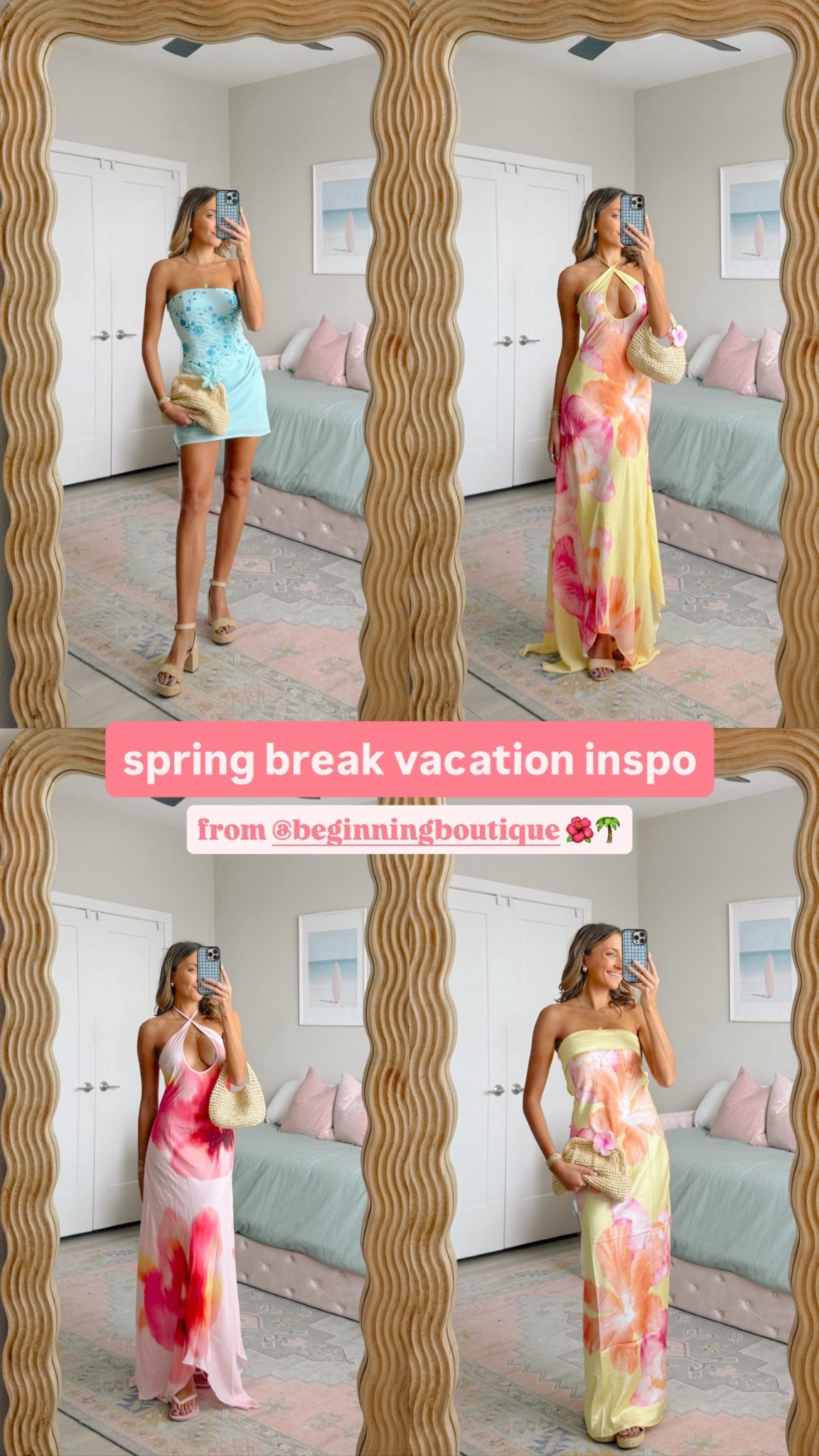 Spring break vacation outfit ideas from beginning boutique 🌴🌺 wearing a size 2 - 5’3, 24 waist, 34B chest 

#LTKootd #LTKTravel