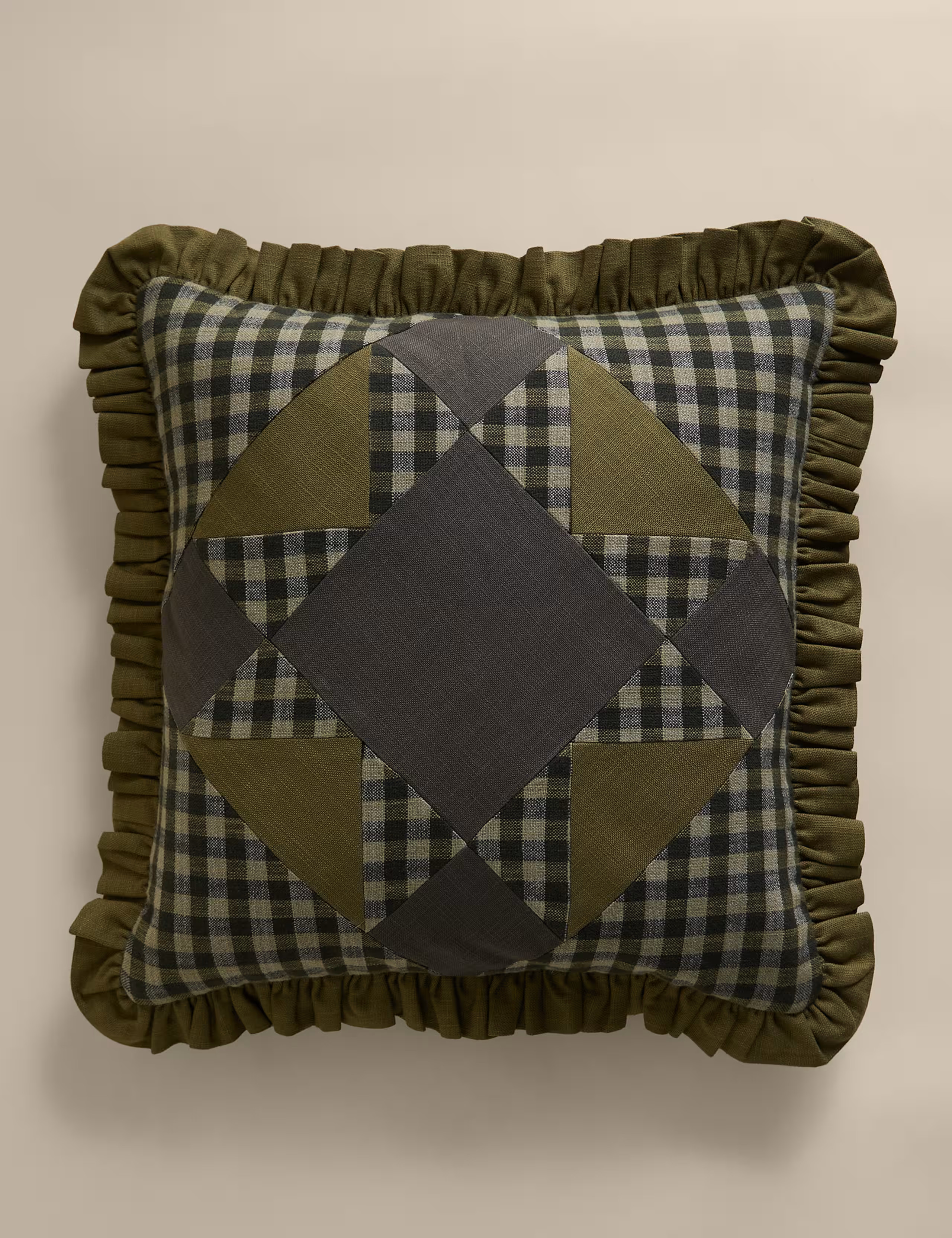 Pure Cotton Patchwork Quilted Frill Cushion | Marks & Spencer (UK)