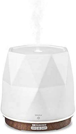 Sparia Ceramic Ultrasonic Essential Oil Diffuser for Aromatherapy, Matte White with Wood Grain, 3... | Amazon (US)