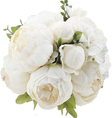 Flojery Silk Peony Bouquet Vintage Artificial Peonies Flower for Home Wedding Party Decor (1pcs, ... | Amazon (US)