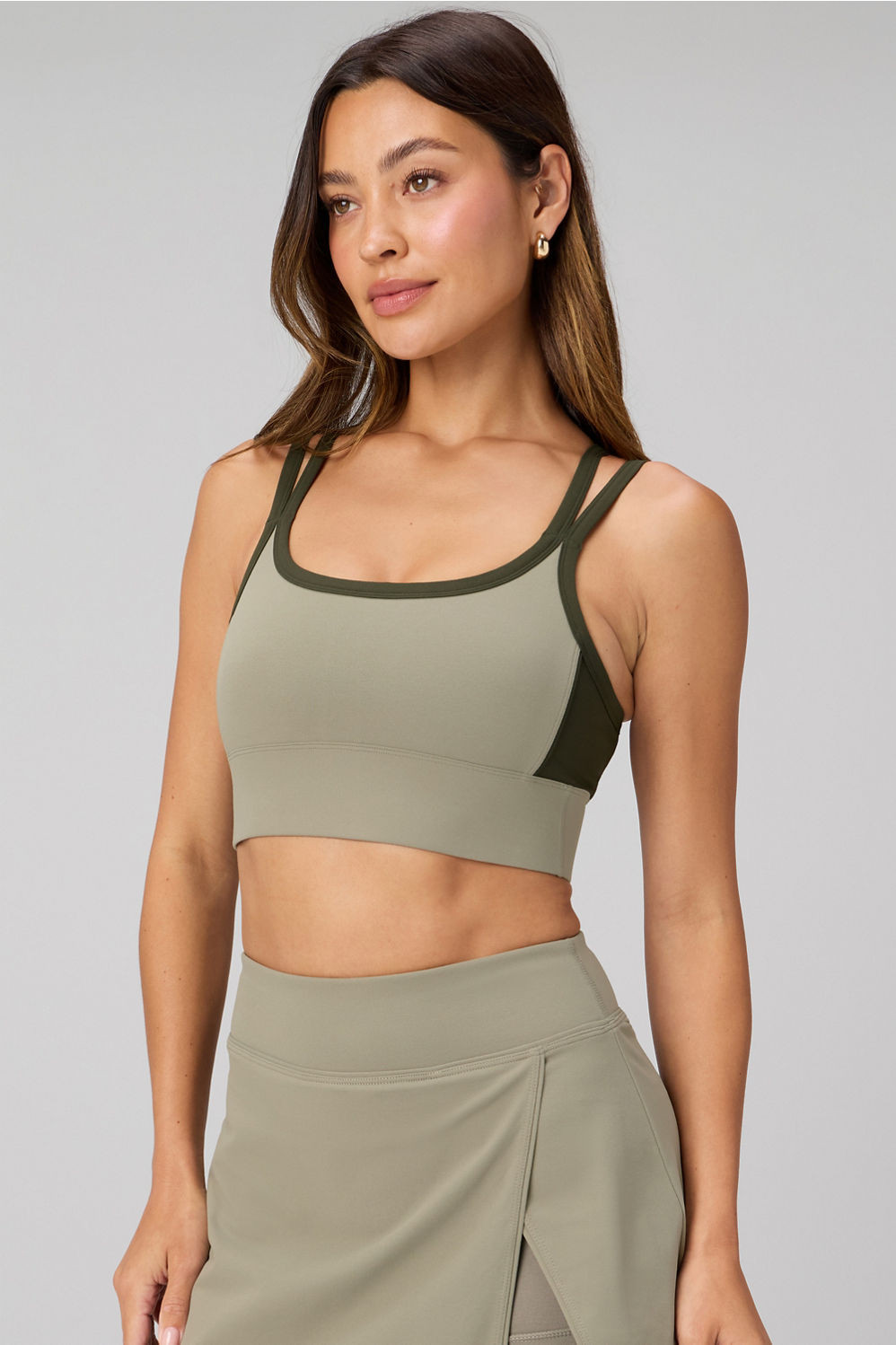 Principal Color Block Longline Medium Impact Bra | Fabletics