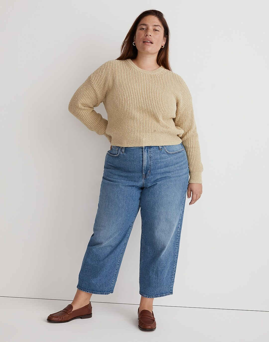 Plus Textural-Knit Pullover Sweater | Madewell