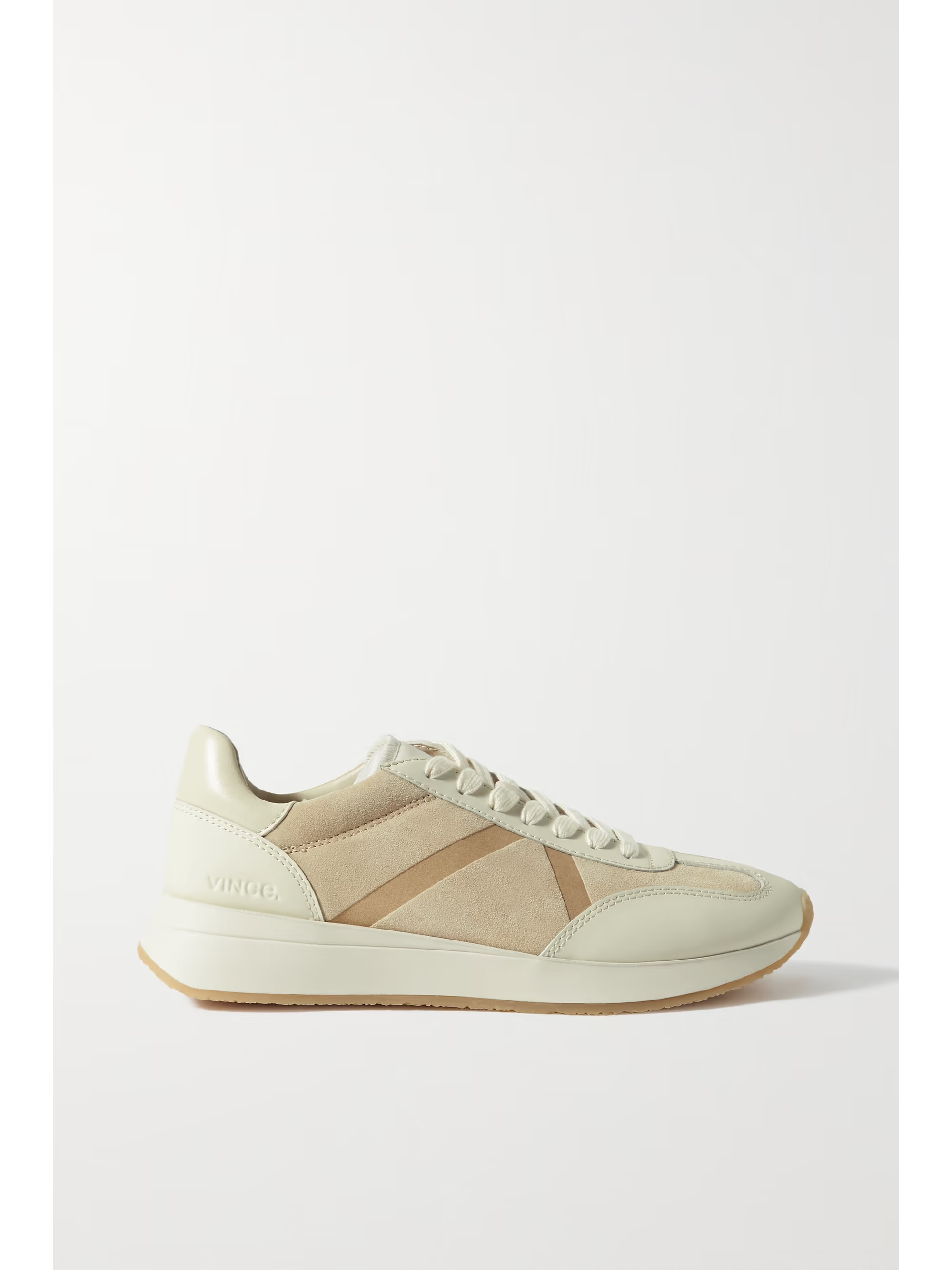 White Ohara suede and leather sneakers | VINCE | NET-A-PORTER | NET-A-PORTER (US)