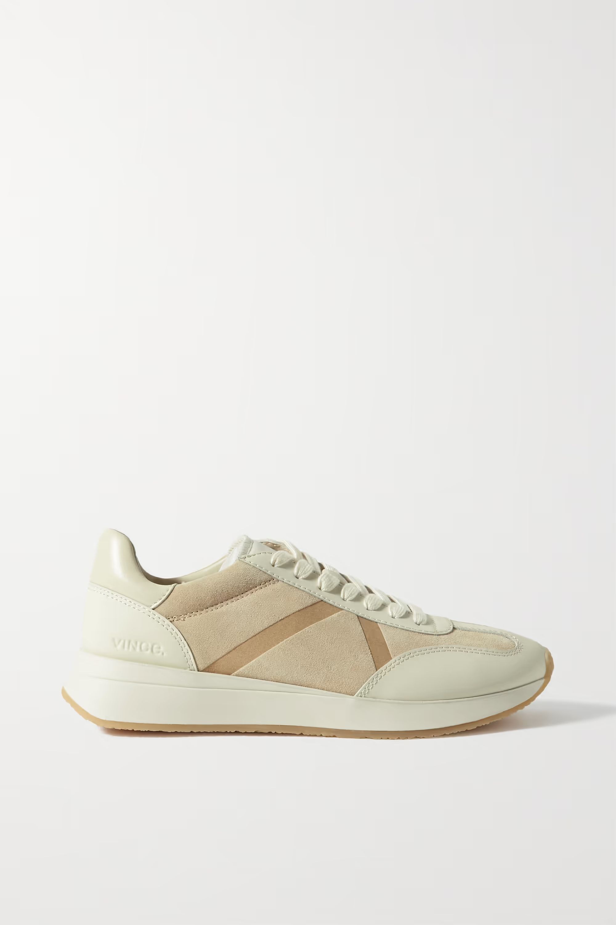 White Ohara suede and leather sneakers | VINCE | NET-A-PORTER | NET-A-PORTER (US)