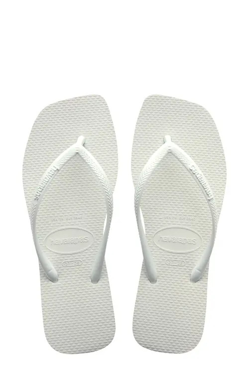 Havaianas Slim Square Flip Flop in White at Nordstrom, Size 7 | Nordstrom