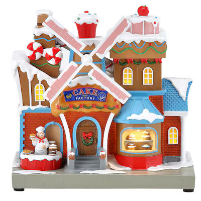 Carole Towne Cake Shop Animatronic Lighted Musical Village scene Lowes.com | Lowe's