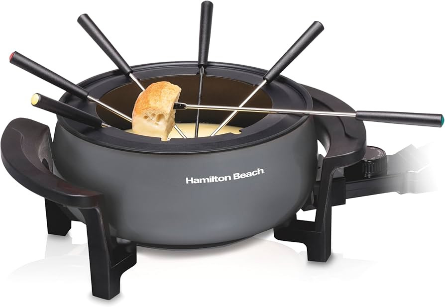 Hamilton Beach 12 Cup Electric Fondue Pot Set with Temperature Control, 6-Color Coded Forks, for ... | Amazon (US)