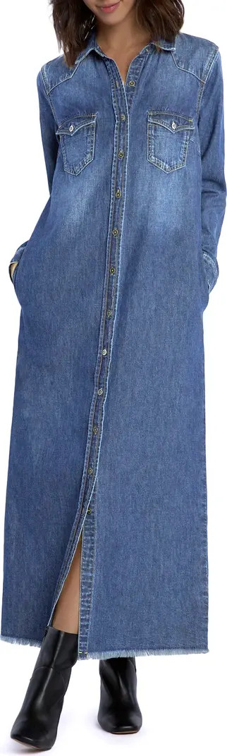 Long Sleeve Denim Maxi Shirtdress | Nordstrom