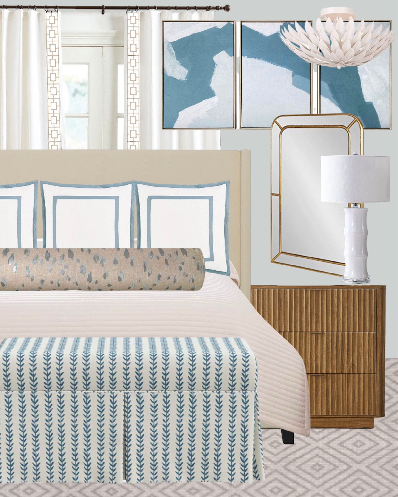 Bedroom inspiration 🤍 blue is one of my favorite colors to add in a neutral space. It’s the perfect pop of color!

Bedroom, guest room, primary bedroom, bedroom design, room design, bedroom inspiration, home decor, modern style, traditional style, budget friendly bedroom, dresser, bench seating, bolster pillow, lamp, mirror, abstract art

#LTKhome #LTKstyletip #LTKunder100