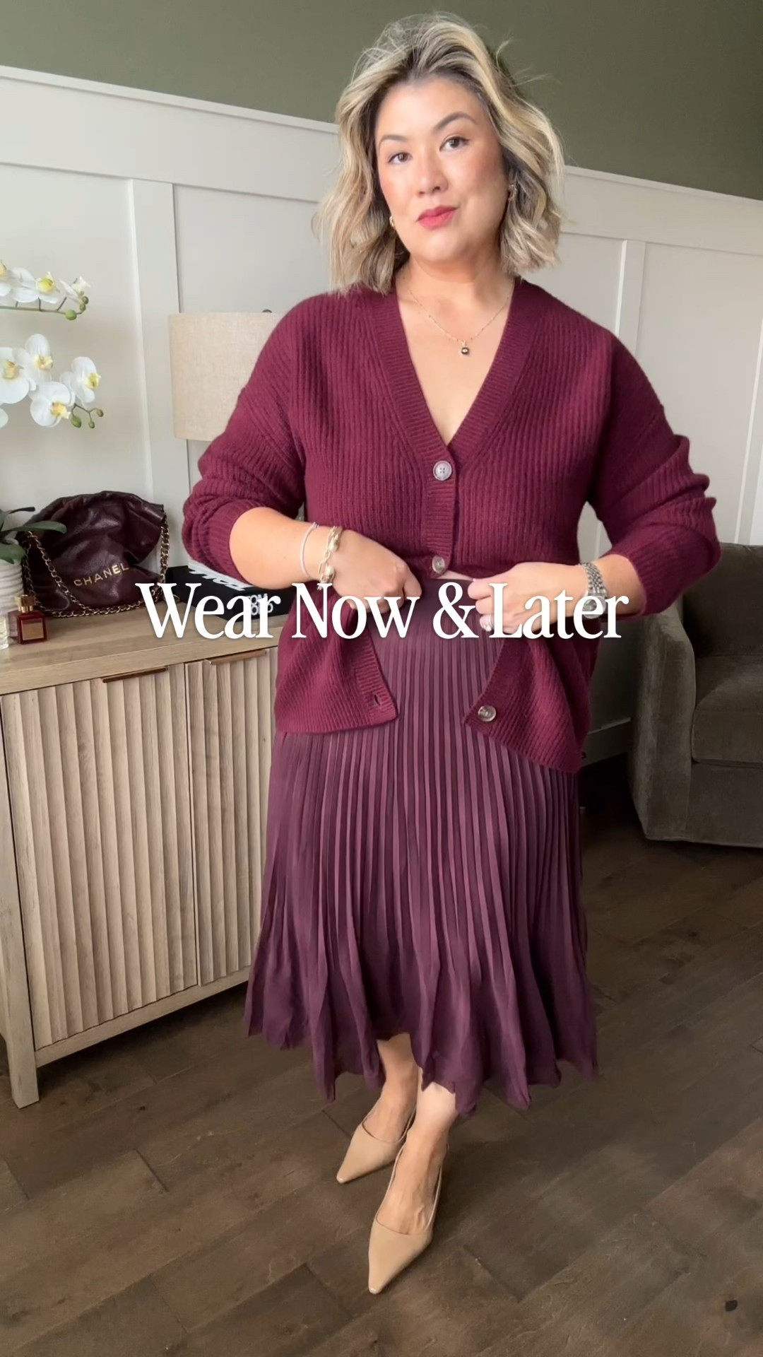 This one was an easy one for me. It’s something I could wear for the holidays, but it’s also something I can wear after the holidays. These are the best kind of outfits because they’re so versatile and you don’t feel like you’re wasting money for just one day. These are one of my favorite skirts. I own them in three different colors now the fit is incredibly flattering. If you are similarly shaped as me, I feel incredible in it as well. I most importantly, I’m comfortable in it. I wear the skirt and a size large and it fits perfectly. I paired it with a similar shade in this cashmere shaker stitch cardigan. This one is incredibly soft and not itchy plus it’s on sale right now. I’ve linked up a similar cardigan that I also own in a very similar color that I love too.

#LTKOver40 #LTKHoliday #LTKSaleAlert