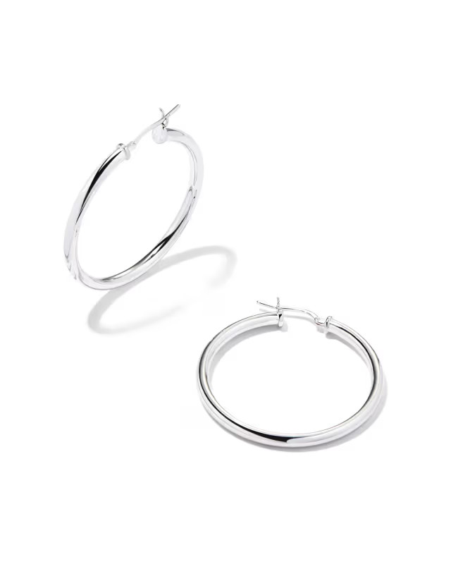 Tube Large 40mm Hoop Earrings in Sterling Silver | Kendra Scott