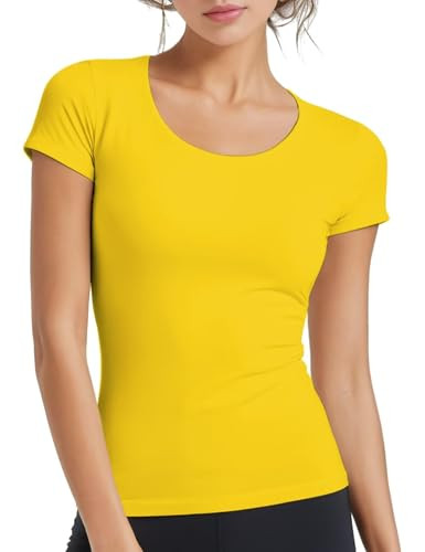 Womens T Shirts Crew Neck Short Sleeve Slim Fitted Tops | Amazon (US)