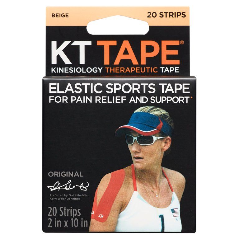 KT Tape Beige Original Cotton Kinesiology Tape 20 Precut Strips | Walmart (US)