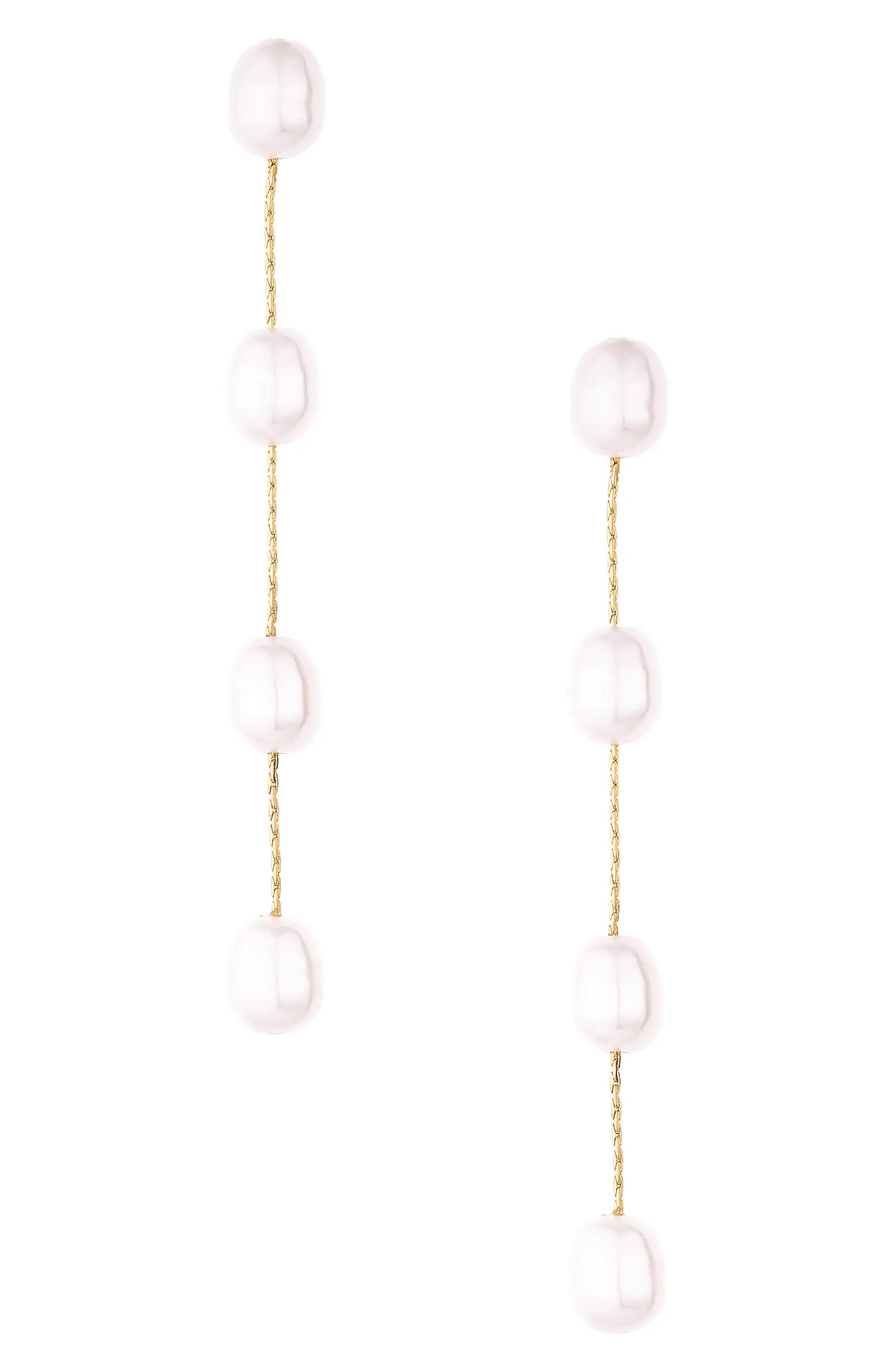 Imitation Pearl Linear Drop Earrings | Nordstrom Rack